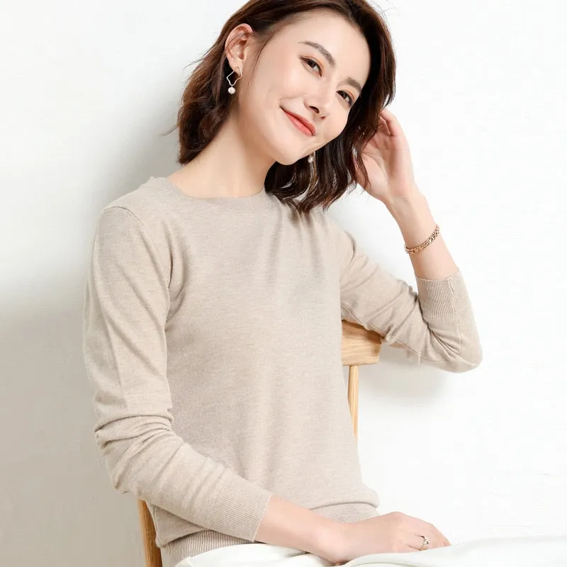 Women Sweater O-neck Pullover Shirt
