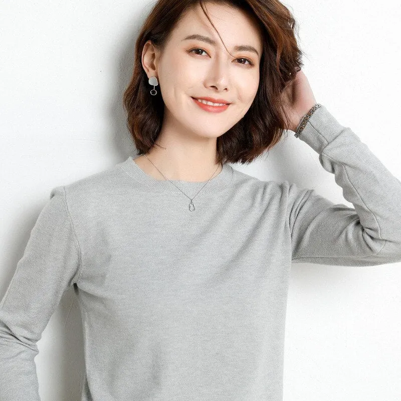 Women Sweater O-neck Pullover Shirt