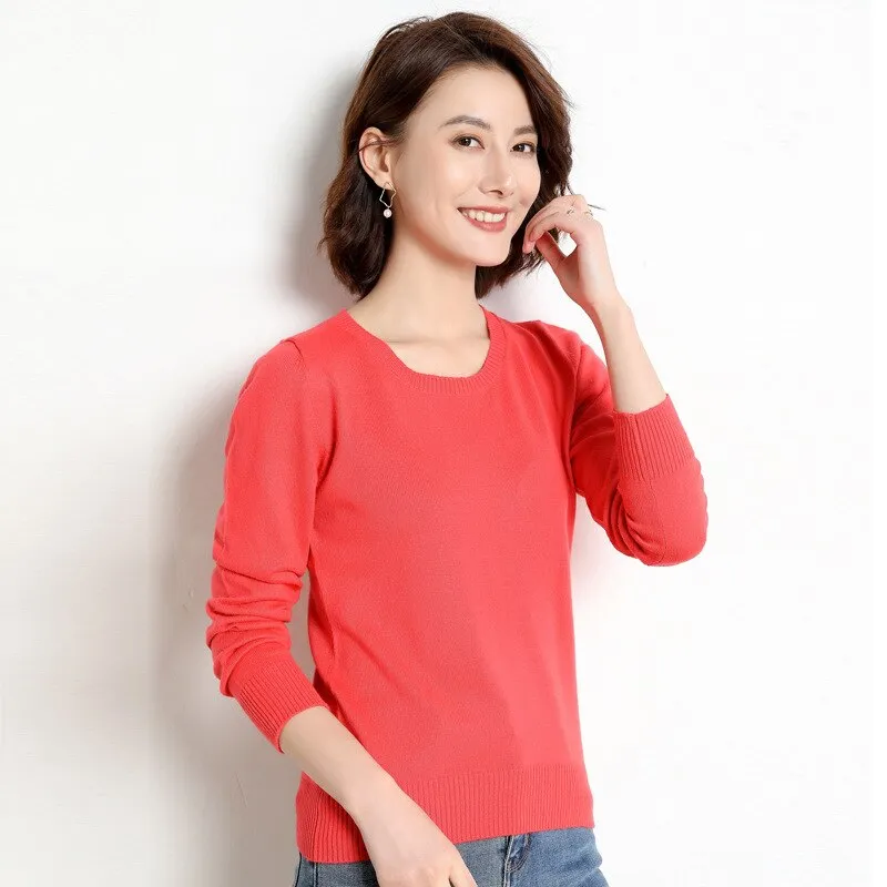 Women Sweater O-neck Pullover Shirt