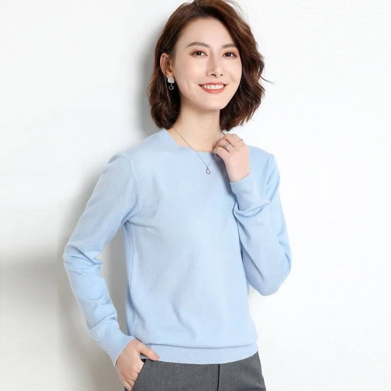 Women Sweater O-neck Pullover Shirt