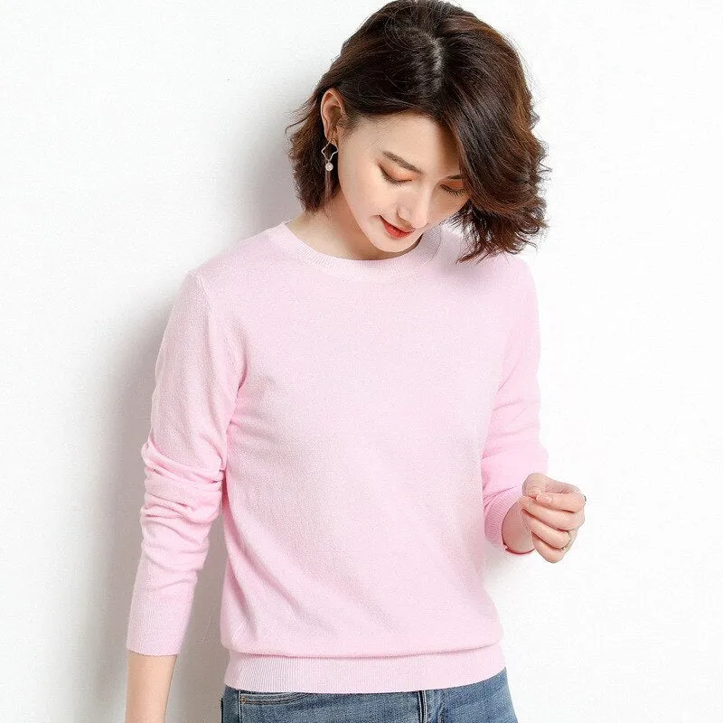 Women Sweater O-neck Pullover Shirt