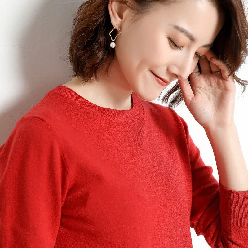 Women Sweater O-neck Pullover Shirt