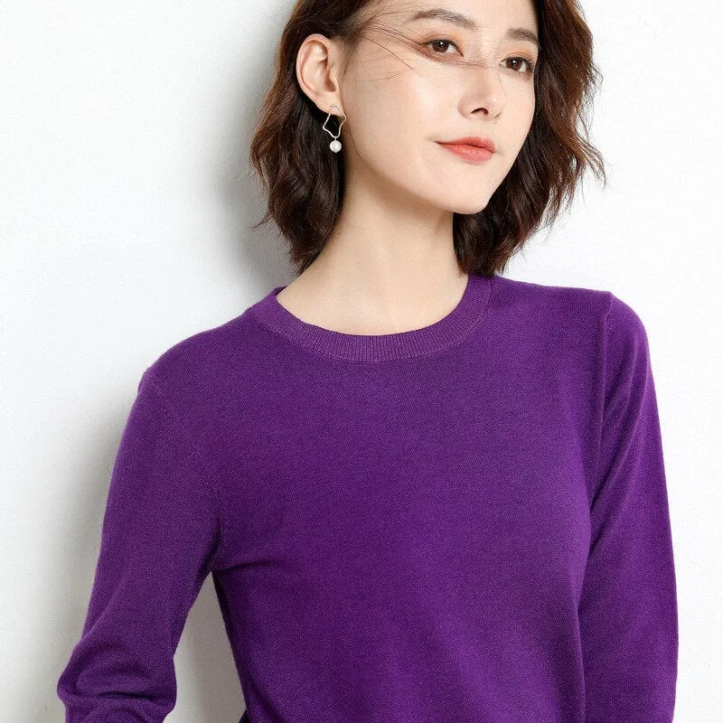 Women Sweater O-neck Pullover Shirt