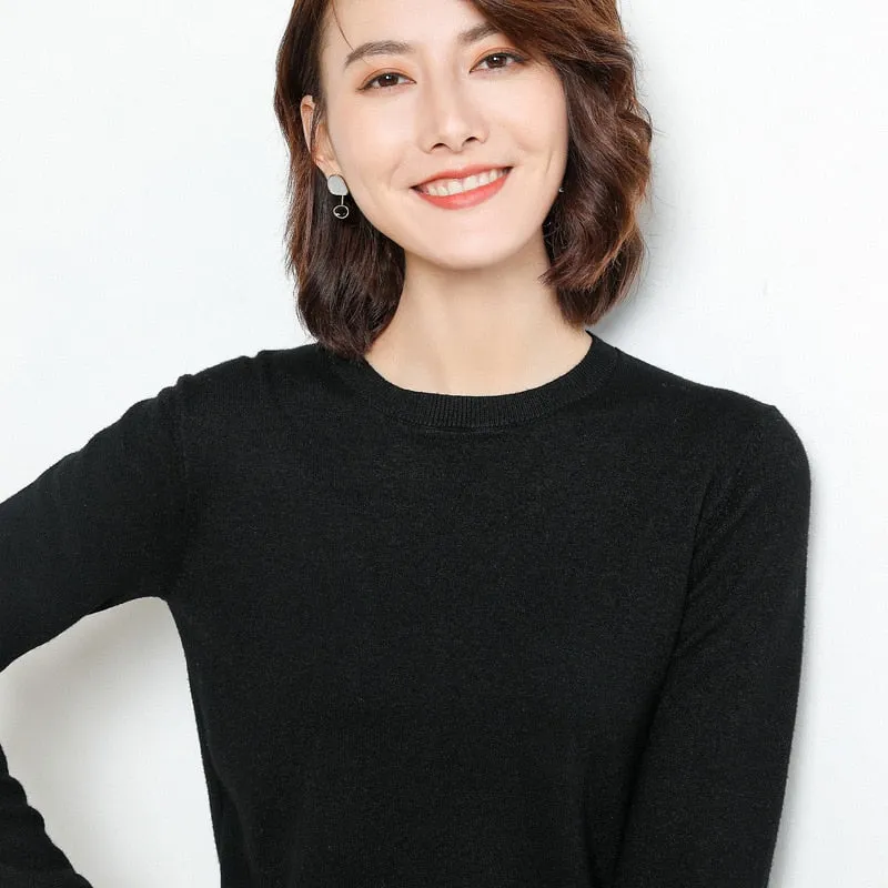 Women Sweater O-neck Pullover Shirt