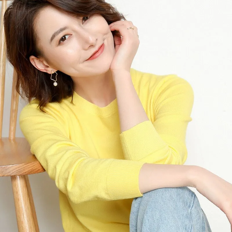 Women Sweater O-neck Pullover Shirt
