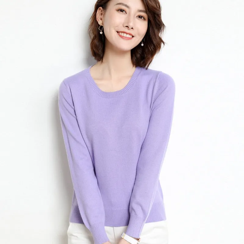Women Sweater O-neck Pullover Shirt