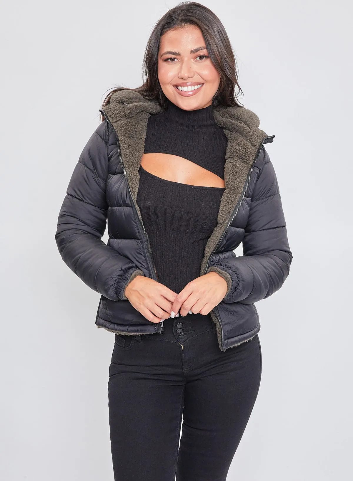 Women's Winter Poodle Fur Reversible Jacket