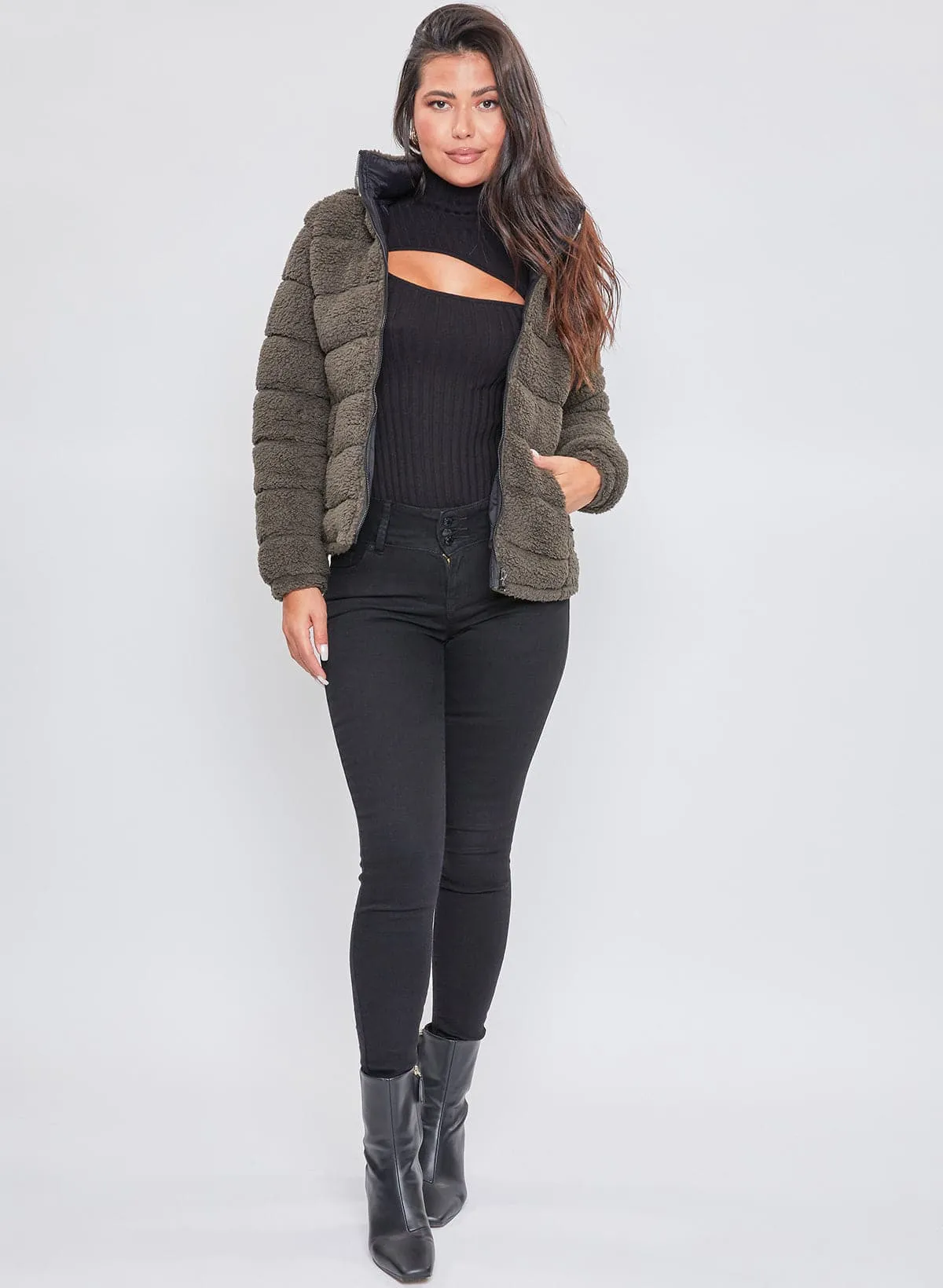 Women's Winter Poodle Fur Reversible Jacket