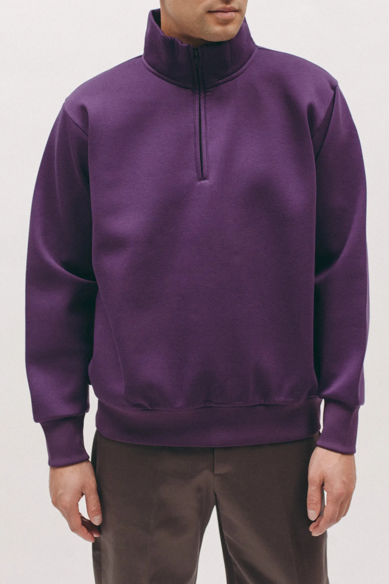 Zip Mock Poly Fleece - Lavender